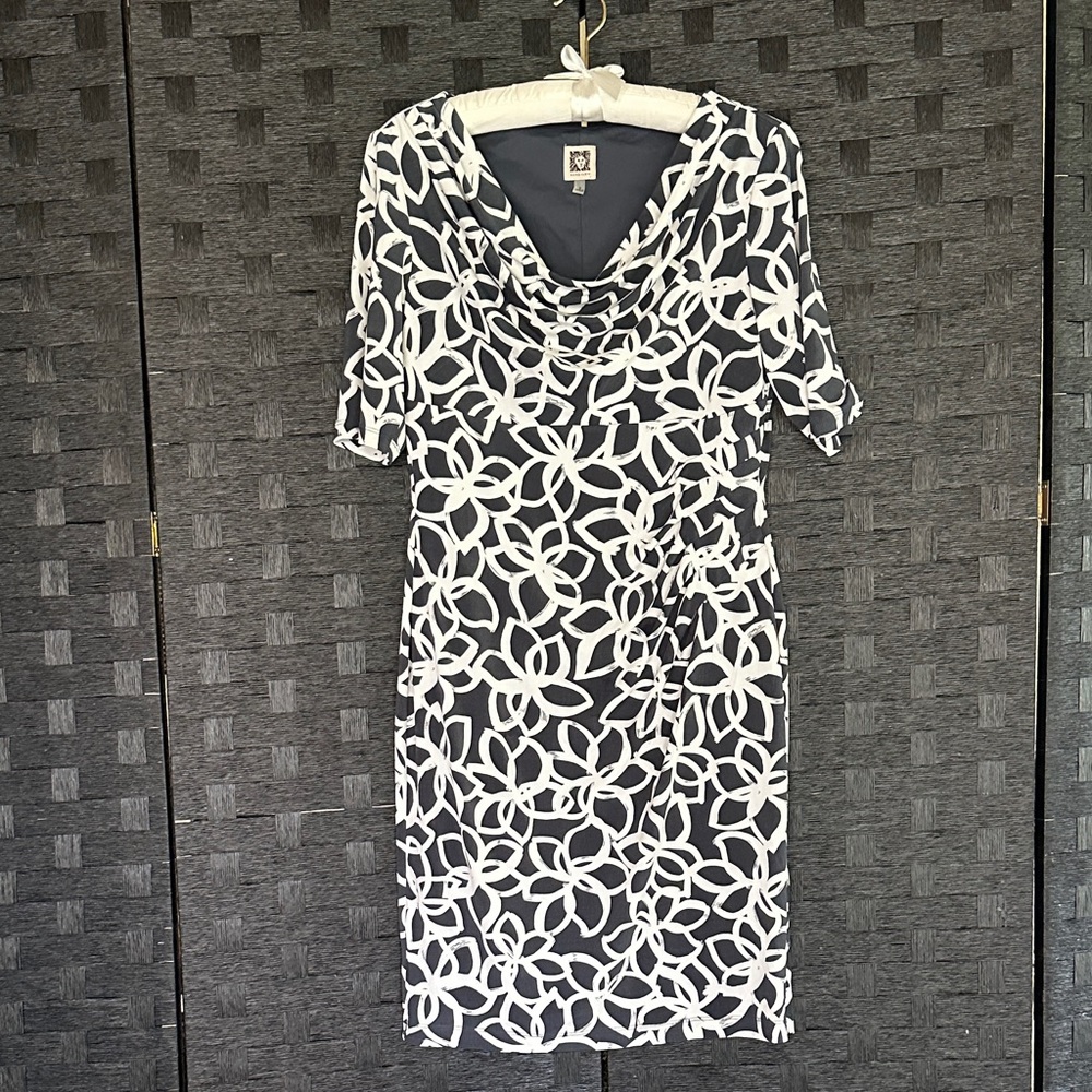 Ann Klein Elegant Black and White Women's Dress - Size 8